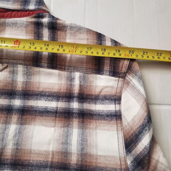 Rainforest Signature Brushed Flannel Shirt Mens XL White/Brown Plaid $125 - Picture 7 of 9